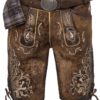 Lederhose kurz mit Gürtel tabak-rustikal Sonntag 001241 ~ 48