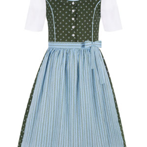 Kinder Dirndl dunkelgrün hellblau 016318 ~ 104