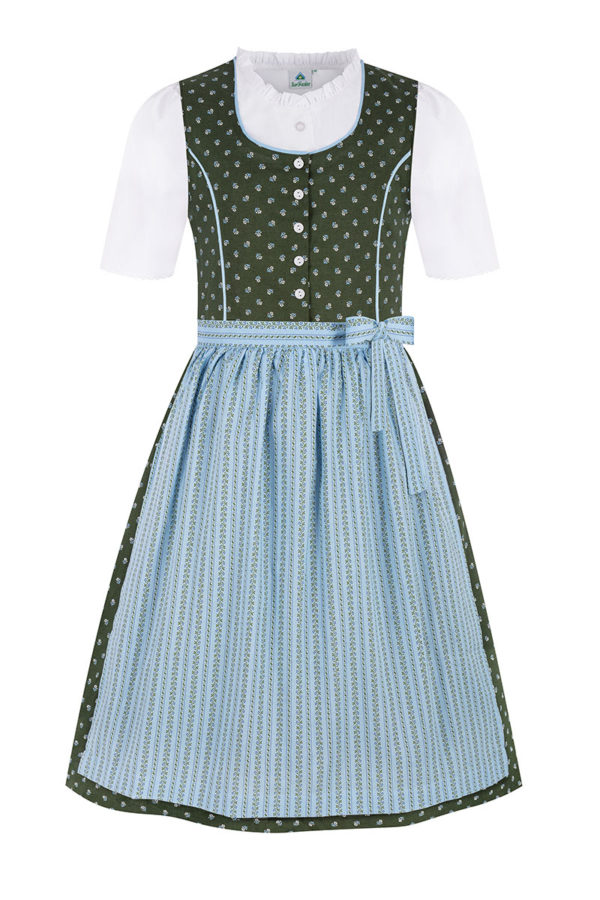 Kinder Dirndl dunkelgrün hellblau 016318 ~ 104