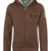Kinder Kapuzen-Sweatjacke braun mit Hirschstickerei Ben 013487 ~ 104