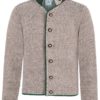 Kinder Strickjacke hellbraun meliert grün Moritz 005104 ~ 104