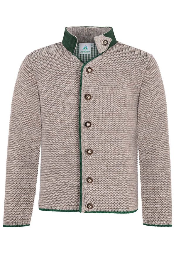 Kinder Strickjacke hellbraun meliert grün Moritz 005104 ~ 104
