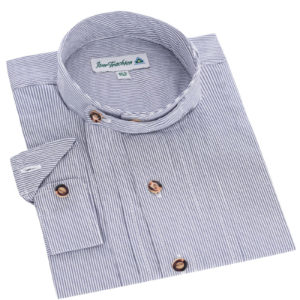 Kinder Trachtenhemd langarm blau gestreift 006407 ~ 104