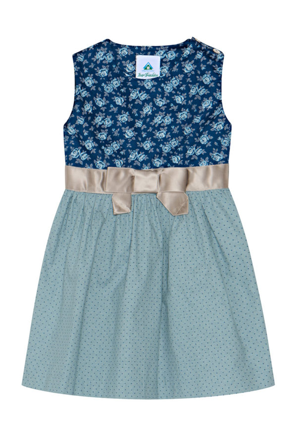 Kinder Trachtenkleid blau geblümt Linda 013490 ~ 104