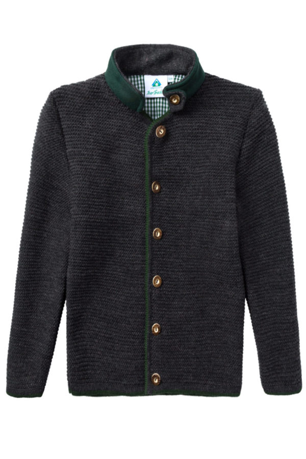 Kinder Trachten Strickjacke anthrazit grün 001166 ~ 104
