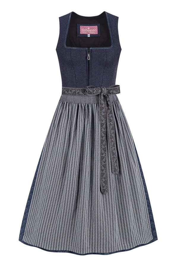 Dirndl lang 80 cm blau blaugrau Julia 015475 ~ 36