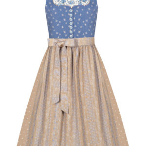 Dirndl lang 80 cm hellblau beige Nicoletta 005207 - limitiert ~ 38