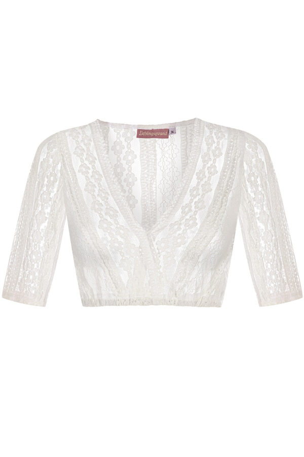 Dirndlbluse Spitze creme Stretch Valentina 009678 ~ 30