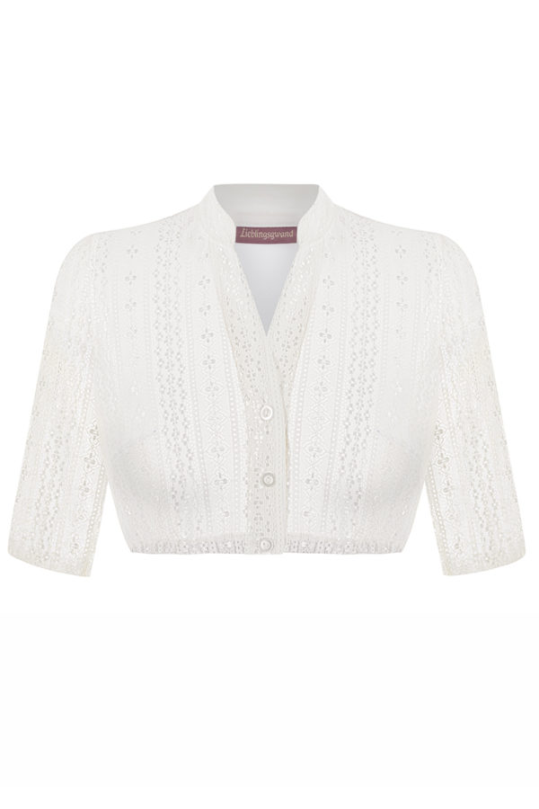 Dirndlbluse Spitze creme Stretch Vera 014041 ~ 30