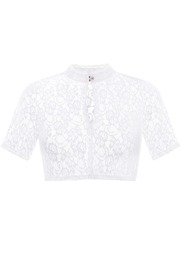 Dirndlbluse Spitze weiß Stretch Elisa 013754 ~ 30