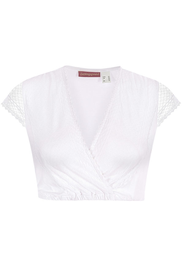Dirndlbluse weiß mit Spitze Stretch Anette 008038 ~ 44