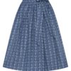Dirndlschürze midi 70 cm blaugrau gemustert Elisa 013969 ~ L