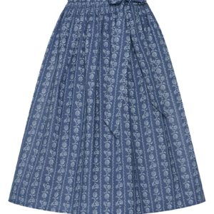 Dirndlschürze midi 70 cm blaugrau gemustert Elisa 013969 ~ L