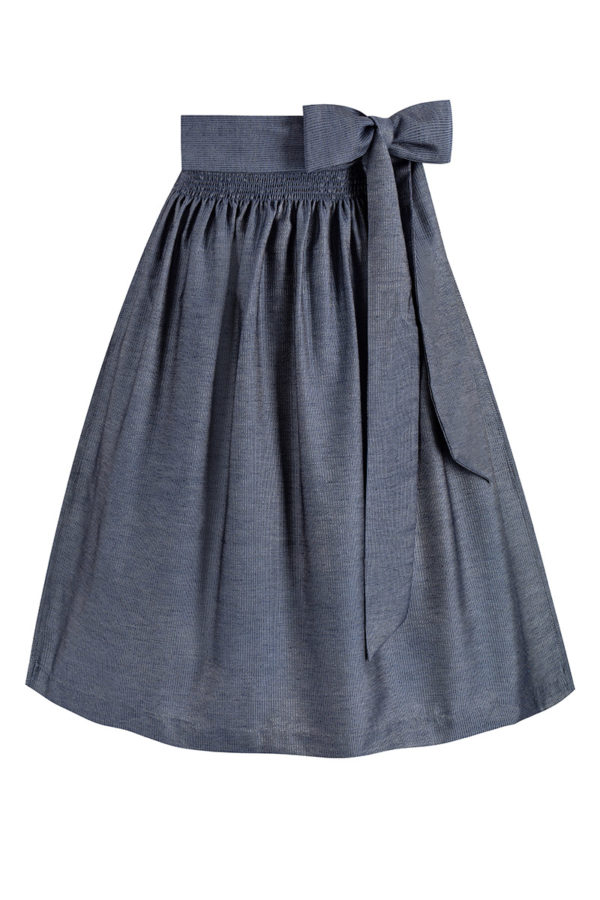 Dirndlschürze midi 65 cm rauchblau Chloe 016584 ~ L