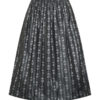 Dirndlschürze midi 70 cm anthrazit gemustert 012585 ~ L