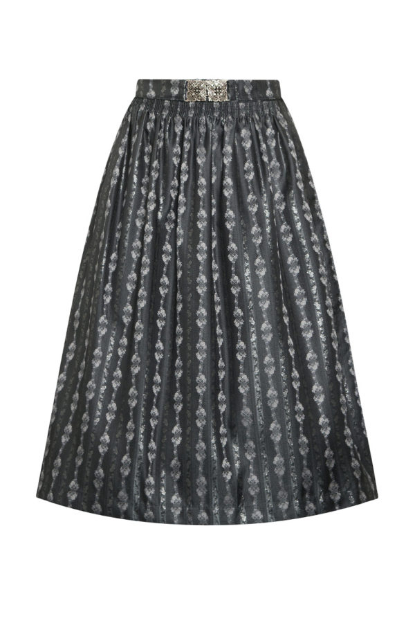 Dirndlschürze midi 70 cm anthrazit gemustert 012585 ~ L