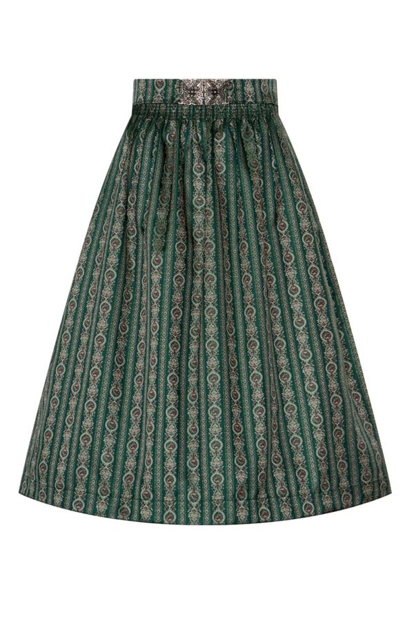 Dirndlschürze midi 70 cm grün rot 012582 ~ L