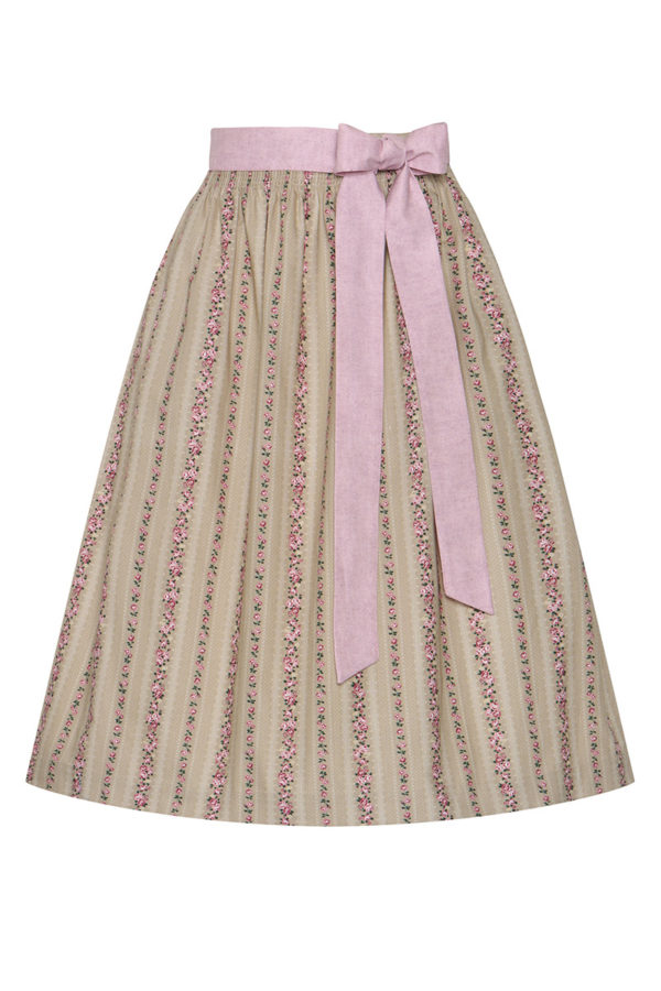 Dirndlschürze midi 70 cm taupe rosa 015164 ~ L