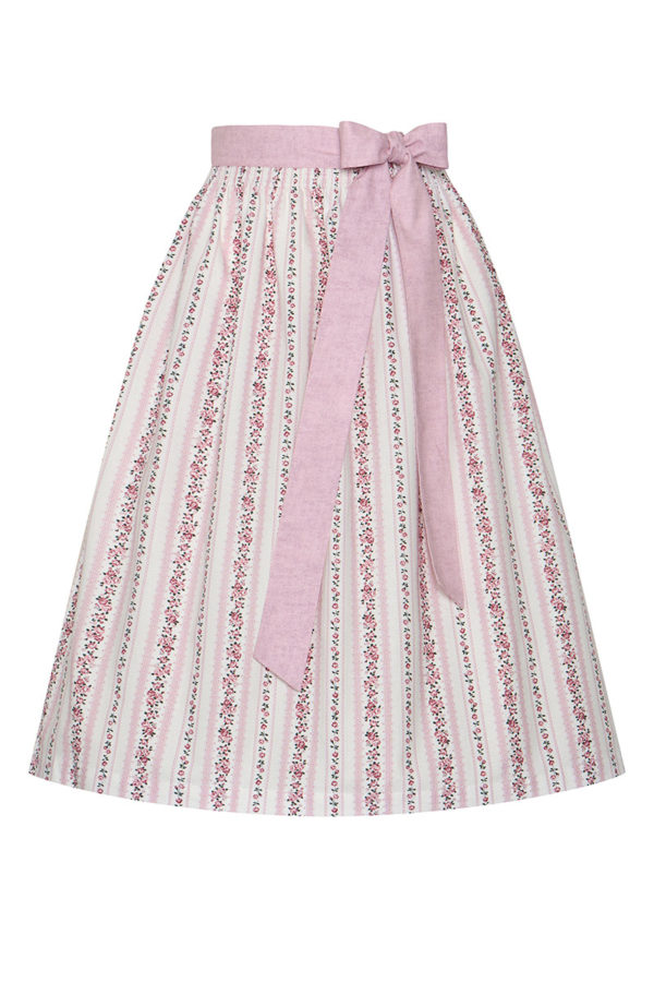 Dirndlschürze midi 70 cm weiß rosa 015163 ~ L