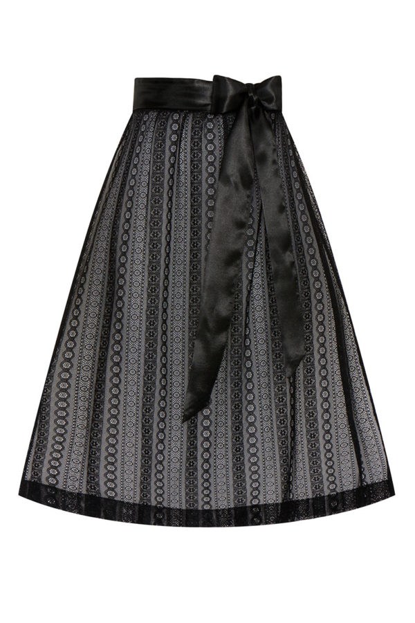 Dirndlschürze Spitze midi 65 cm schwarz Clara 013139 ~ L