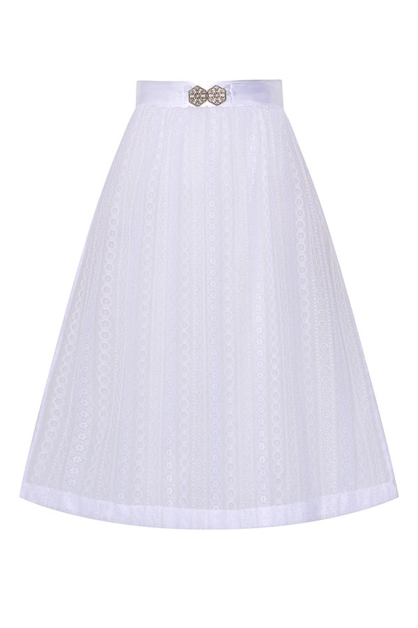 Dirndlschürze Spitze midi 70 cm weiß Frieda 013141 ~ L