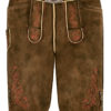 Lederhose kurz mit Gürtel braun rot SSV Jahn 016744 ~ 102