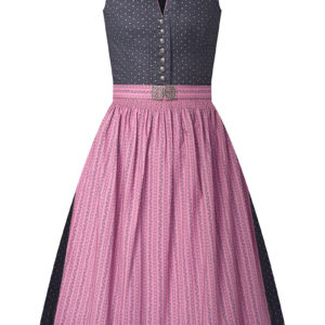 Midi Dirndl 65 cm anthrazit altrosa Stretch Viola 008846 - limitiert ~ 30