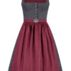 Midi Dirndl 65 cm anthrazit dunkelrot Manu 014677 ~ 32
