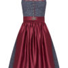 Midi Dirndl 65 cm anthrazit gemustert bordeaux Elli 007369 ~ 34