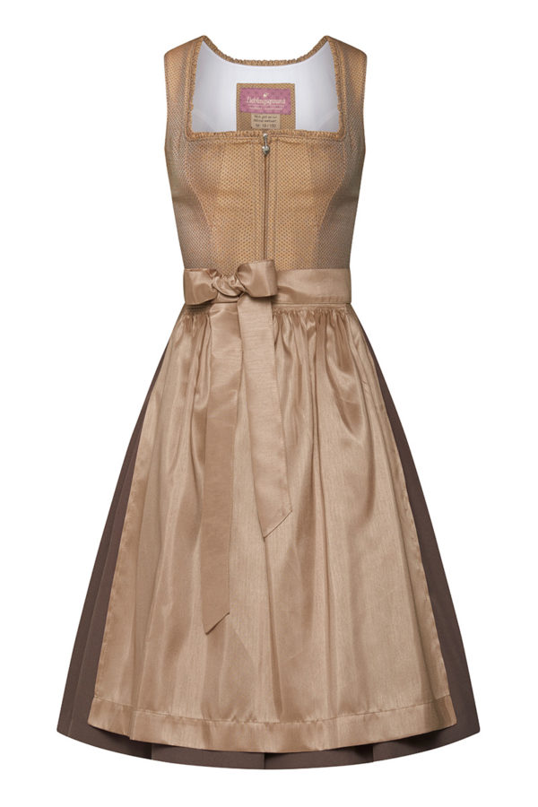 Midi Dirndl 65 cm beige braun Armila 010579 - limitiert ~ 44