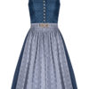 Midi Dirndl 65 cm blau grau Louise 007493 ~ 44