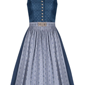 Midi Dirndl 65 cm blau grau Louise 007493 ~ 44