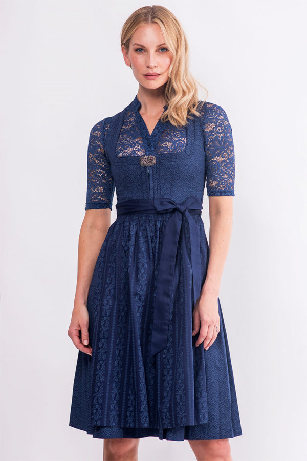 Midi Dirndl 65 cm dunkelblau Amalia 015427 ~ 30