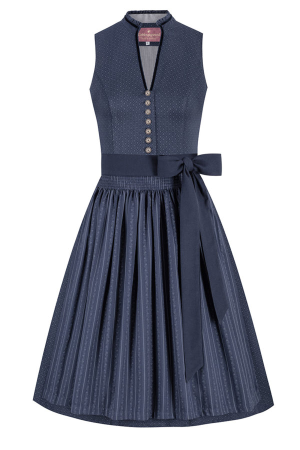 Midi Dirndl 65 cm nachtblau gemustert Ella 014821 ~ 32