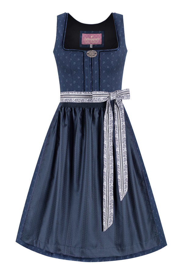 Midi Dirndl 65 cm dunkelblau weiß Alea 014664 ~ 32