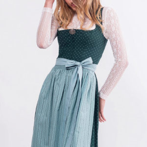 Midi Dirndl 65 cm dunkelgrün mint Frieda 016557 ~ 32