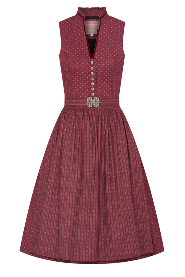 Midi Dirndl 65 cm dunkelrot gemustert Leonora 008845 - limitiert ~ 32