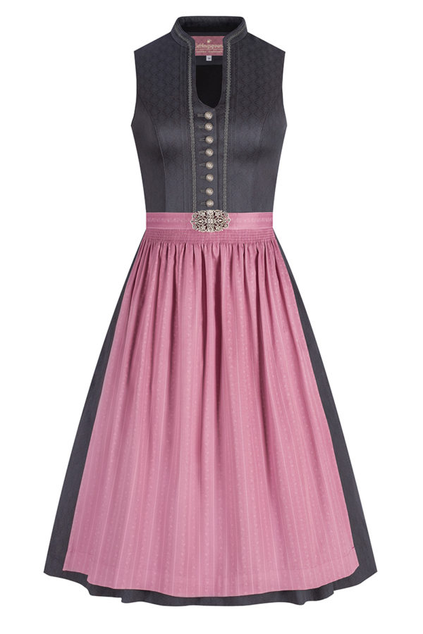 Midi Dirndl 65 cm grau altrosa Lena 010367 ~ 30