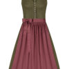 Midi Dirndl 65cm oliv rosenholz gemustert Luise 007343 - limitiert ~ 32
