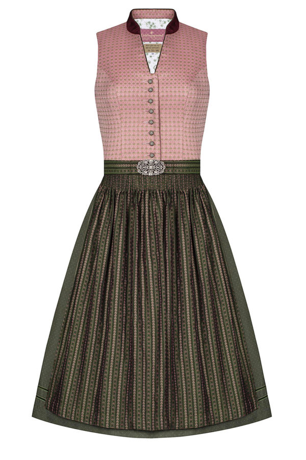 Midi Dirndl 65cm altrosa oliv Amalia 006236 - limitiert ~ 32