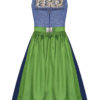 Midi Dirndl 65cm blau grün Sophie 005701 - limitiert ~ 32