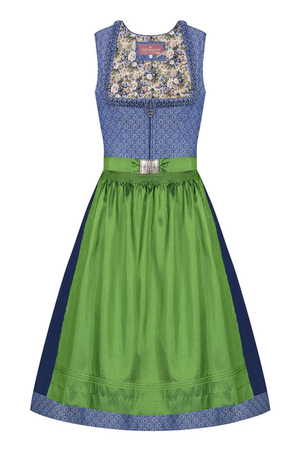 Midi Dirndl 65cm blau grün Sophie 005701 - limitiert ~ 32