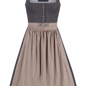 Midi Dirndl 70 cm anthrazit taupe Valerie 016553 ~ 38
