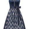 Midi Dirndl 70 cm blau grau Samt Amalia 015906 - limitiert ~ 32