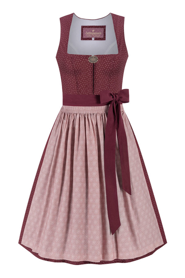 Midi Dirndl 65 cm dunkelrot altrosa Magdalena 014820 ~ 32