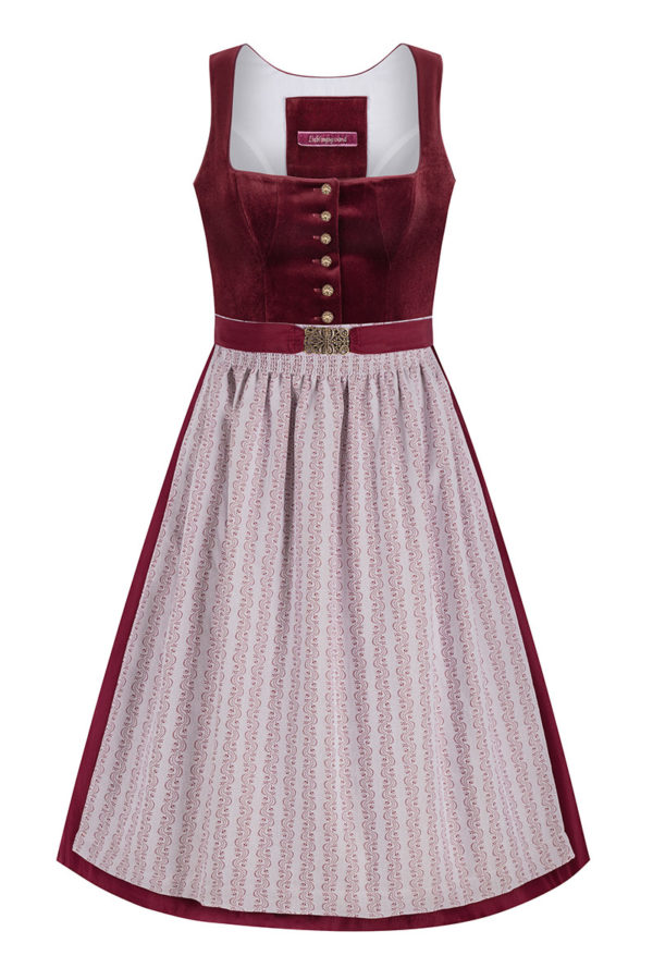 Midi Dirndl 70 cm rot rosa Samt Susan 015954 ~ 32
