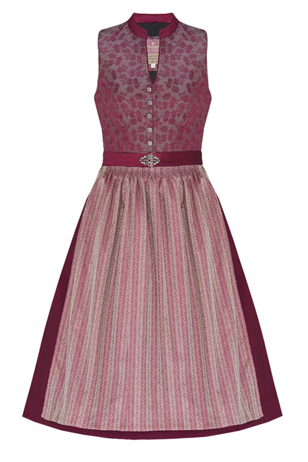 Midi Dirndl 70cm bordeaux silber Viola 006892 - limitiert ~ 32