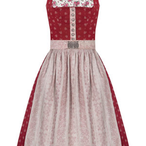 Midi Dirndl 70cm rot beige Babett 004698 - limitiert ~ 32