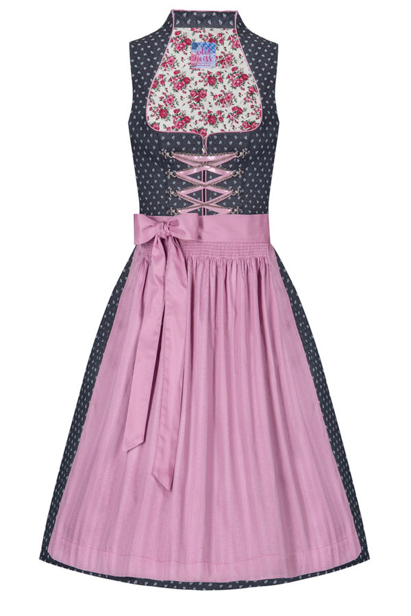 Mini Dirndl 60cm anthrazit altrosa Nicol 004679 ~ 32