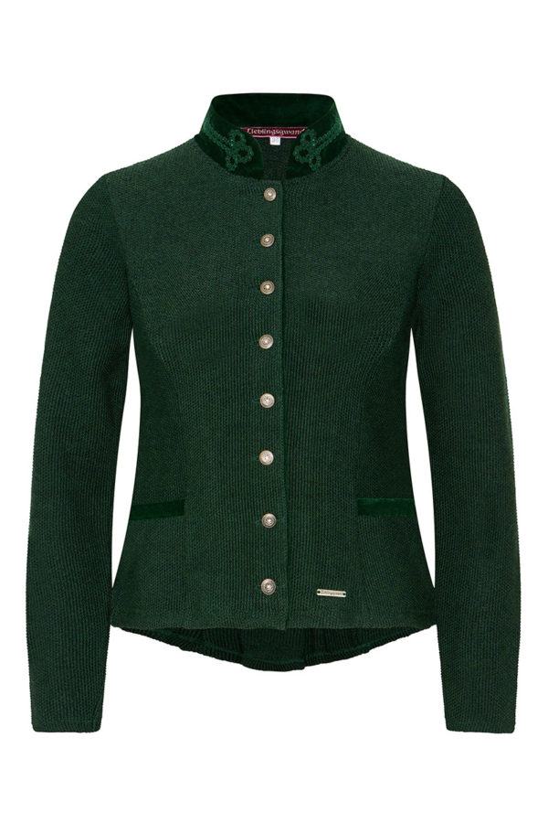 Trachten Strickjacke dunkelgrün Magdalena 013807 ~ 34